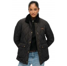 SUPERDRY D3 OVIN CORD TRIMMED LINER JACKET ΜΠΟΥΦΑΝ ΓΥΝΑΙΚΕΙΟ BLACK
