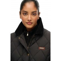 SUPERDRY D3 OVIN CORD TRIMMED LINER JACKET ΜΠΟΥΦΑΝ ΓΥΝΑΙΚΕΙΟ BLACK