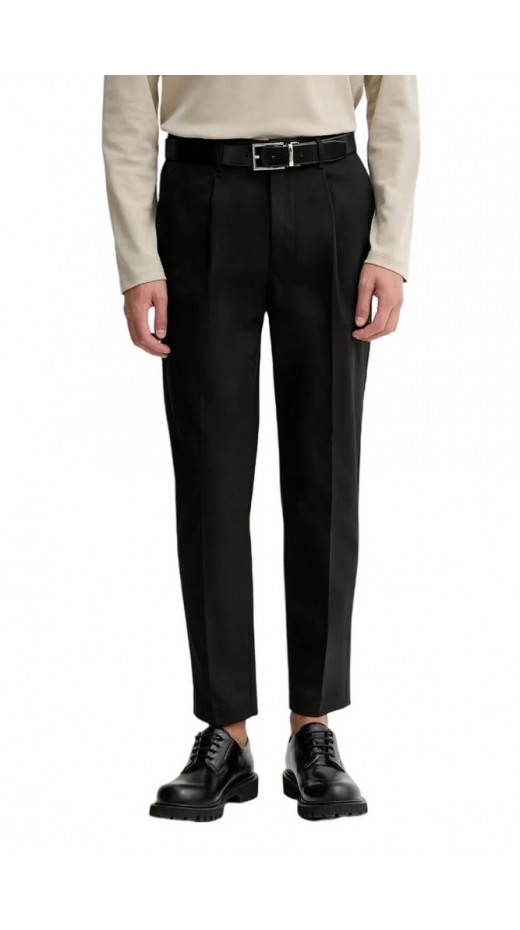 CALVIN KLEIN CLASSIC TPERED PLTD SATEEN CHINO ΠΑΝΤΕΛΟΝΙ ΑΝΔΡΙΚΟ BLACK