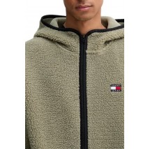 TOMMY JEANS REG BADGE TEDDY ZIP ΜΠΟΥΦΑΝ ΑΝΔΡΙΚΟ KHAKI