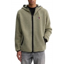 TOMMY JEANS REG BADGE TEDDY ZIP ΜΠΟΥΦΑΝ ΑΝΔΡΙΚΟ KHAKI