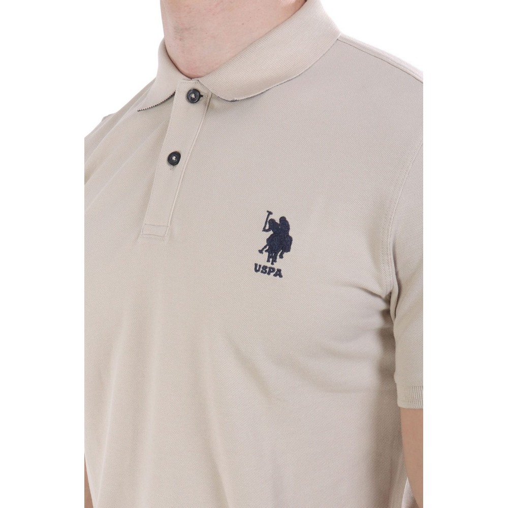 U.S.POLO ASSN FLYN 000272 CBP5 POLO T-SHIRT ΜΠΛΟΥΖΑ ΑΝΔΡΙΚΗ BEIGE