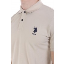 U.S.POLO ASSN FLYN 000272 CBP5 POLO T-SHIRT ΜΠΛΟΥΖΑ ΑΝΔΡΙΚΗ BEIGE