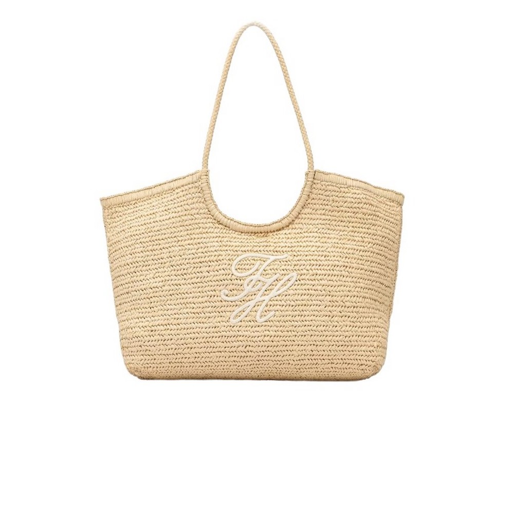 TOMMY HILFIGER ELEVATED SUMMER TOTE RAFFIA ΤΣΑΝΤΑ ΓΥΝΑΙΚΕΙΑ NATURAL