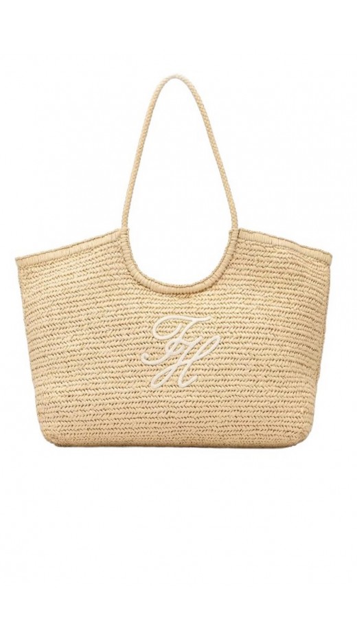 TOMMY HILFIGER ELEVATED SUMMER TOTE RAFFIA ΤΣΑΝΤΑ ΓΥΝΑΙΚΕΙΑ NATURAL