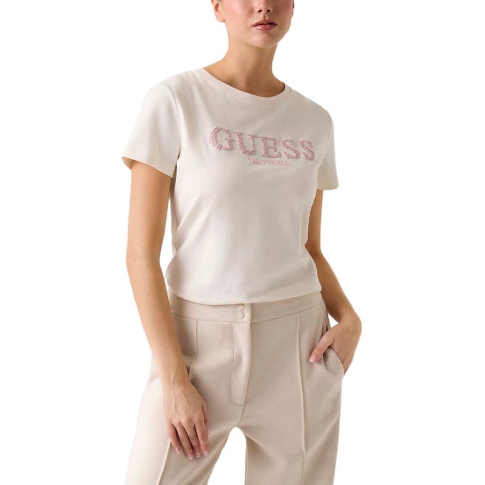 GUESS GIUDITTA CN T-SHIRT ΜΠΛΟΥΖΑ ΓΥΝΑΙΚΕΙΑ OFF WHITE