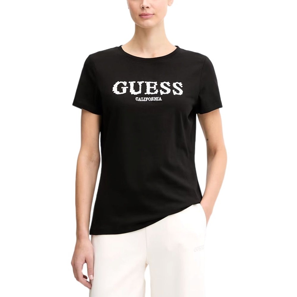 GUESS GIUDITTA CN T-SHIRT ΜΠΛΟΥΖΑ ΓΥΝΑΙΚΕΙΑ BLACK