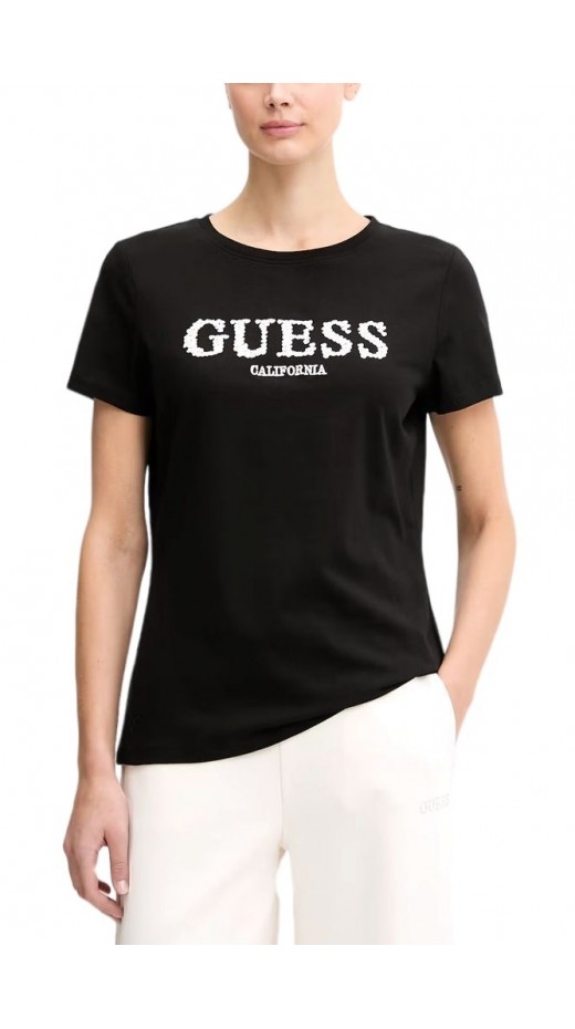 GUESS GIUDITTA CN T-SHIRT ΜΠΛΟΥΖΑ ΓΥΝΑΙΚΕΙΑ BLACK