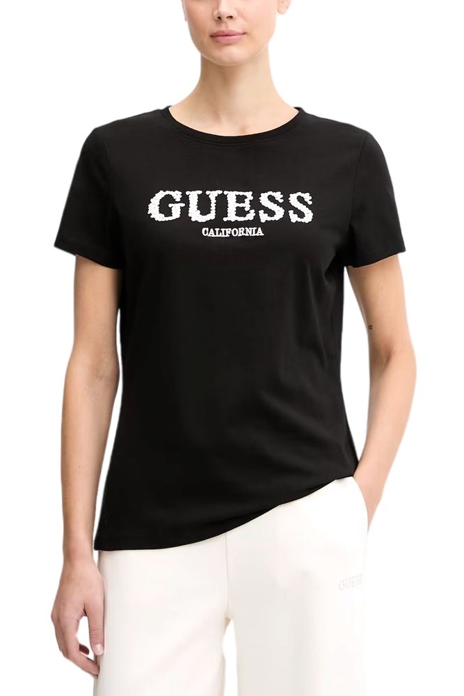 GUESS GIUDITTA CN T-SHIRT ΜΠΛΟΥΖΑ ΓΥΝΑΙΚΕΙΑ BLACK