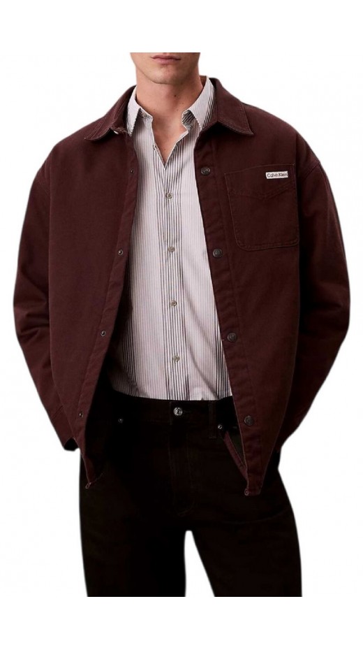 CALVIN  KLEIN JEANS 90S PADDED JAVA OVERSHIRT ΜΠΟΥΦΑΝ ΑΝΔΡΙΚΟ BROWN
