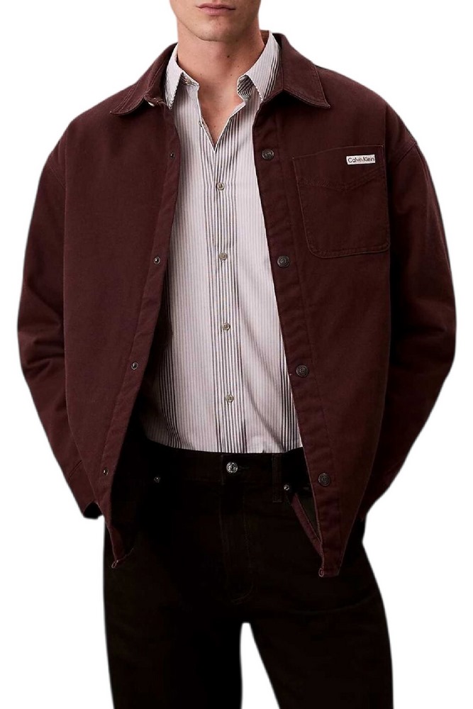 CALVIN  KLEIN JEANS 90S PADDED JAVA OVERSHIRT ΜΠΟΥΦΑΝ ΑΝΔΡΙΚΟ BROWN