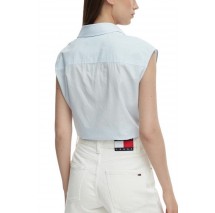 TOMMY JEANS TIE FRONT POPLIN SHIRT ΠΟΥΚΑΜΙΣΟ ΓΥΝΑΙΚΕΙΟ CIEL