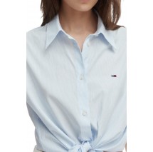 TOMMY JEANS TIE FRONT POPLIN SHIRT ΠΟΥΚΑΜΙΣΟ ΓΥΝΑΙΚΕΙΟ CIEL