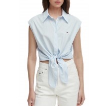 TOMMY JEANS TIE FRONT POPLIN SHIRT ΠΟΥΚΑΜΙΣΟ ΓΥΝΑΙΚΕΙΟ CIEL