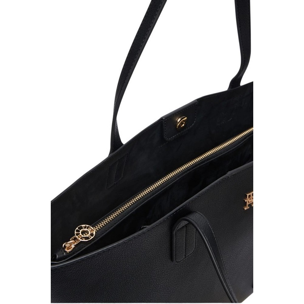 TOMMY HILFIGER ICON TOTE ΤΣΑΝΤΑ ΓΥΝΑΙΚΕΙΑ BLACK