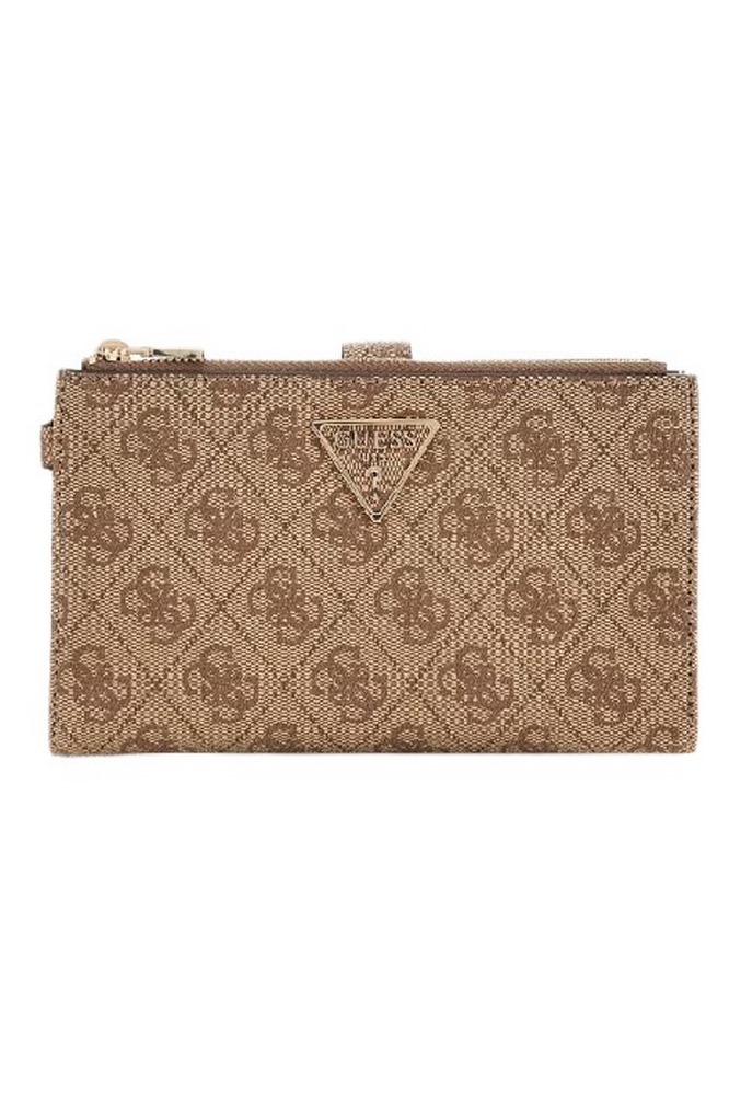 GUESS LAUREL II SLG DBL ZIP ORGNZR ΠΟΡΤΟΦΟΛΙ ΓΥΝΑΙΚΕΙΟ LATTE