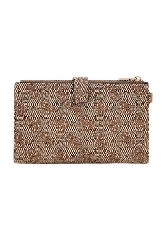 GUESS LAUREL II SLG DBL ZIP ORGNZR ΠΟΡΤΟΦΟΛΙ ΓΥΝΑΙΚΕΙΟ LATTE
