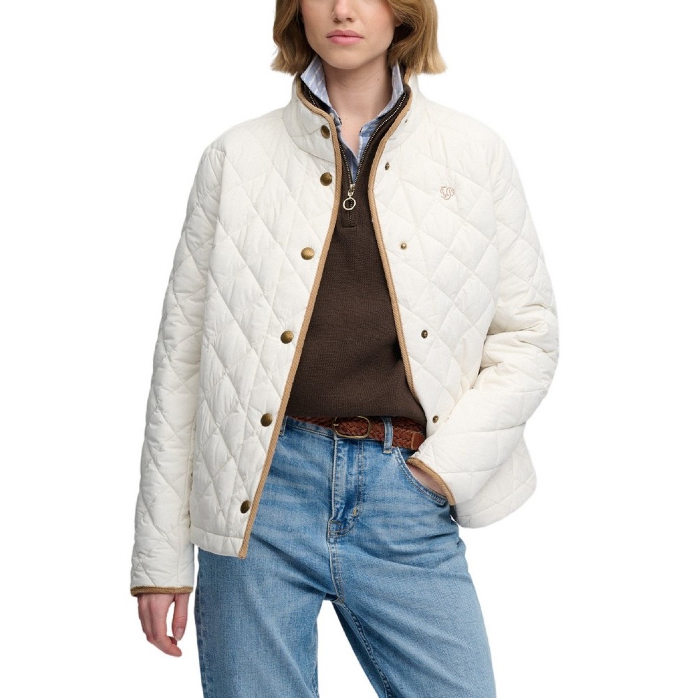 SUPERDRY ESTATE COUNTRY LINER JACKET ΜΠΟΥΦΑΝ ΓΥΝΑΙΚΕΙΟ OFF WHITE
