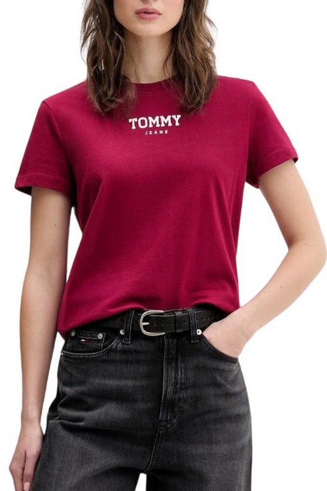 TOMMY JEANS REG ESSENTIAL LOGO 2 TEE T-SHIRT  ΜΠΛΟΥΖΑ ΓΥΝΑΙΚΕΙΑ BERRY