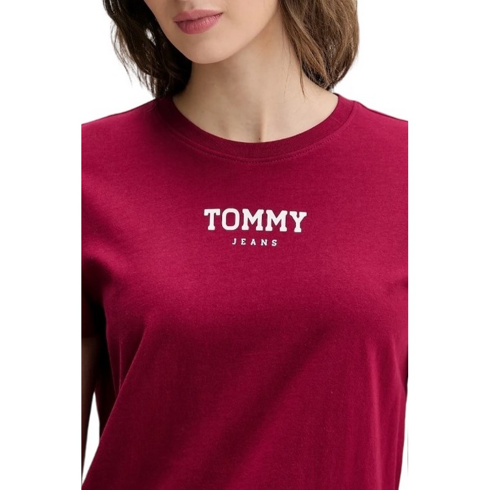 TOMMY JEANS REG ESSENTIAL LOGO 2 TEE T-SHIRT  ΜΠΛΟΥΖΑ ΓΥΝΑΙΚΕΙΑ BERRY