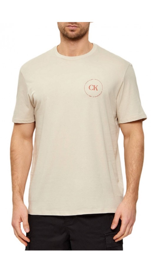 CALVIN KLEIN JEANS 30S EU WHOLESALE JEANS GRAPHICS T-SHIRT ΜΠΛΟΥΖΑ ΑΝΔΡΙΚΗ BEIGE