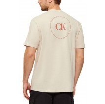 CALVIN KLEIN JEANS 30S EU WHOLESALE JEANS GRAPHICS T-SHIRT ΜΠΛΟΥΖΑ ΑΝΔΡΙΚΗ BEIGE