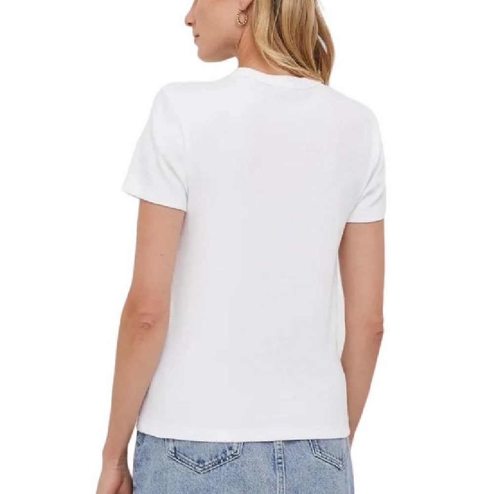 CALVIN KLEIN JEANS WOVEN LABEL RIB REGULAR TEE T-SHIRT ΓΥΝΑΙΚΕΙΟ BRIGHT WHITE