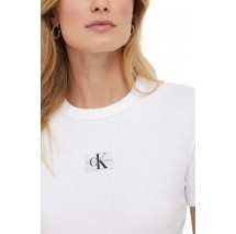 CALVIN KLEIN JEANS WOVEN LABEL RIB REGULAR TEE T-SHIRT ΓΥΝΑΙΚΕΙΟ BRIGHT WHITE