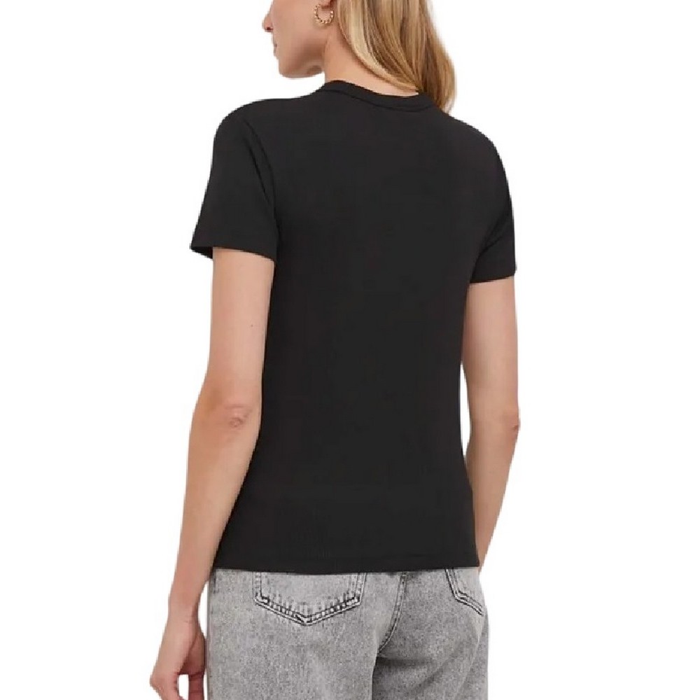 CALVIN KLEIN JEANS WOVEN LABEL RIB REGULAR TEE T-SHIRT ΓΥΝΑΙΚΕΙΟ BLACK