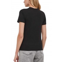 CALVIN KLEIN JEANS WOVEN LABEL RIB REGULAR TEE T-SHIRT ΓΥΝΑΙΚΕΙΟ BLACK
