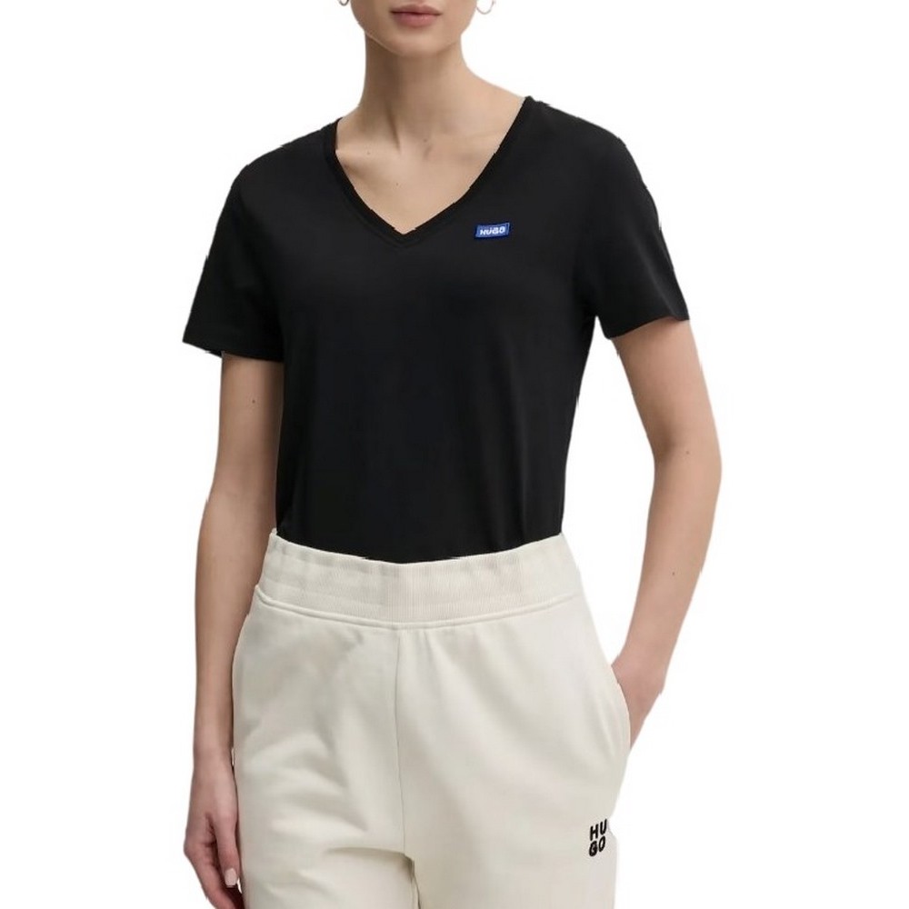 HUGO BOSS JERSEY CLASSIC V T-SHIRT ΜΠΛΟΥΖΑ ΓΥΝΑΙΚΕΙΑ BLACK