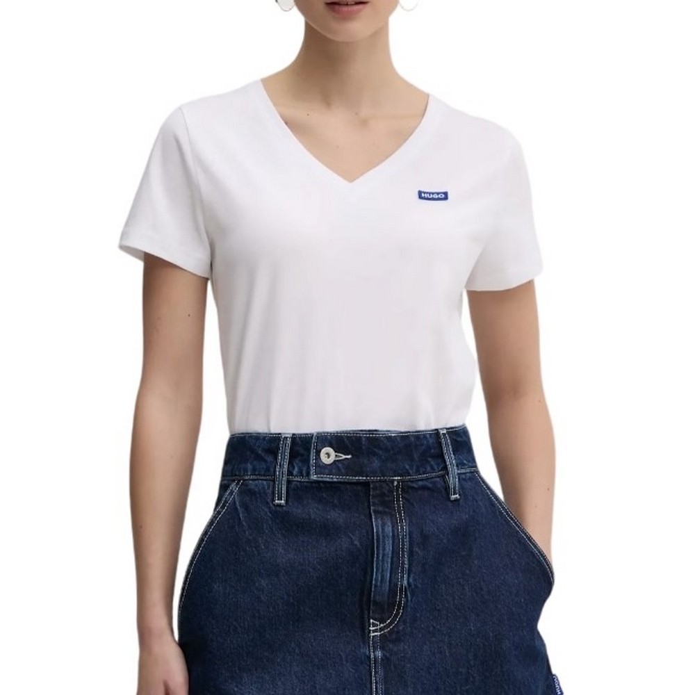 HUGO BOSS JERSEY CLASSIC V T-SHIRT ΜΠΛΟΥΖΑ ΓΥΝΑΙΚΕΙΑ WHITE