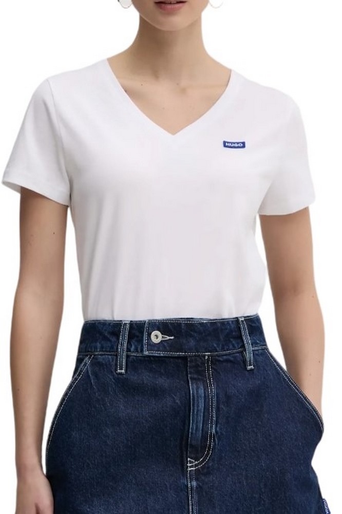 HUGO BOSS JERSEY CLASSIC V T-SHIRT ΜΠΛΟΥΖΑ ΓΥΝΑΙΚΕΙΑ WHITE