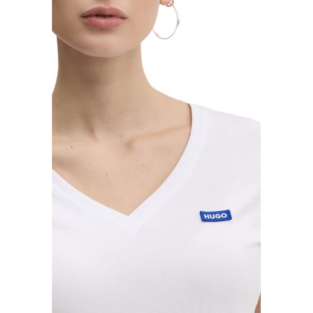 HUGO BOSS JERSEY CLASSIC V T-SHIRT ΜΠΛΟΥΖΑ ΓΥΝΑΙΚΕΙΑ WHITE