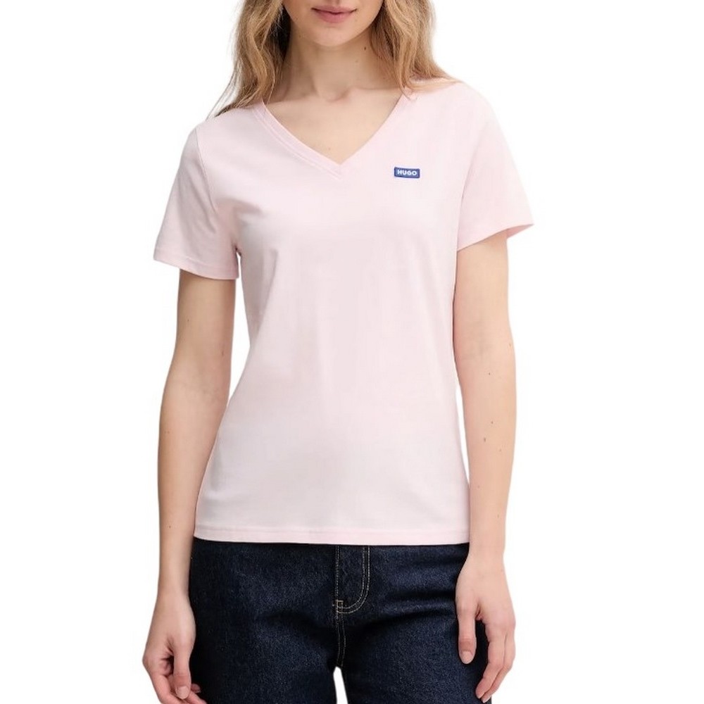 HUGO BOSS JERSEY CLASSIC V T-SHIRT ΜΠΛΟΥΖΑ ΓΥΝΑΙΚΕΙΑ PINK