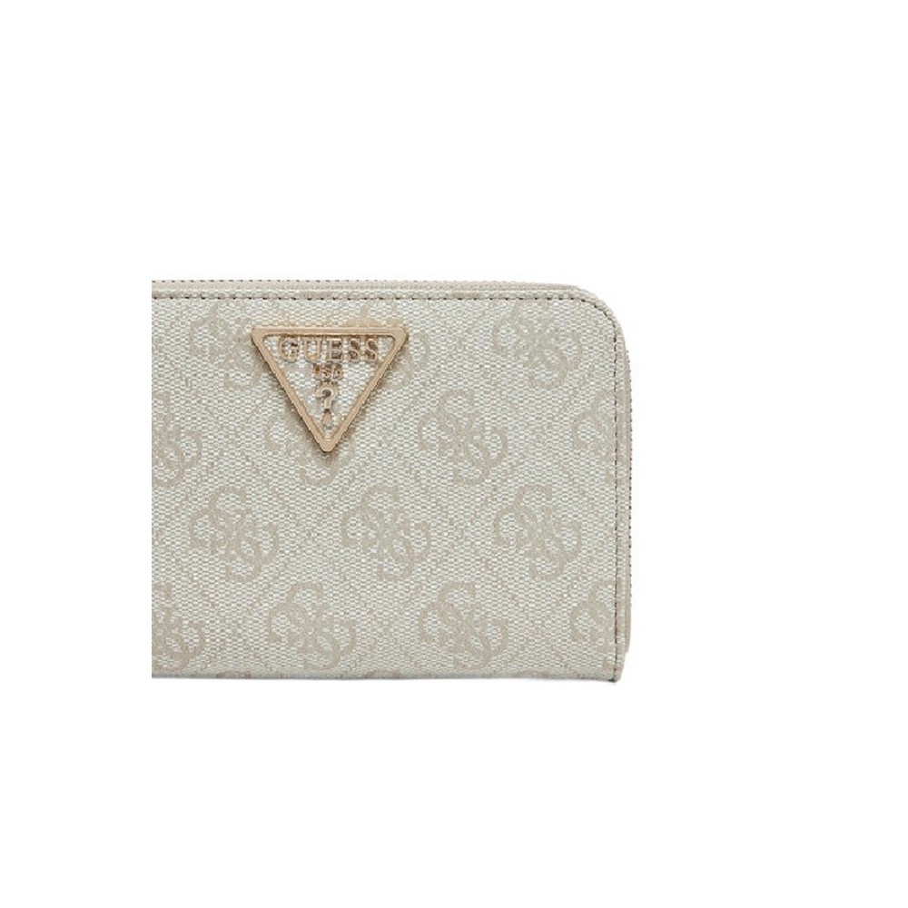 GUESS LAUREL SLG MEDIUM ZIP AROUND ΑΞΕΣΟΥΑΡ ΠΟΡΤΟΦΟΛΙ ΓΥΝΑΙΚΕΙΟ ECRU