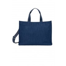 LIU JO SOFT MIN OF 2 L TOTE LOGO BUBBLE ΤΣΑΝΤΑ ΓΥΝΑΙΚΕΙΑ BLUE SKY