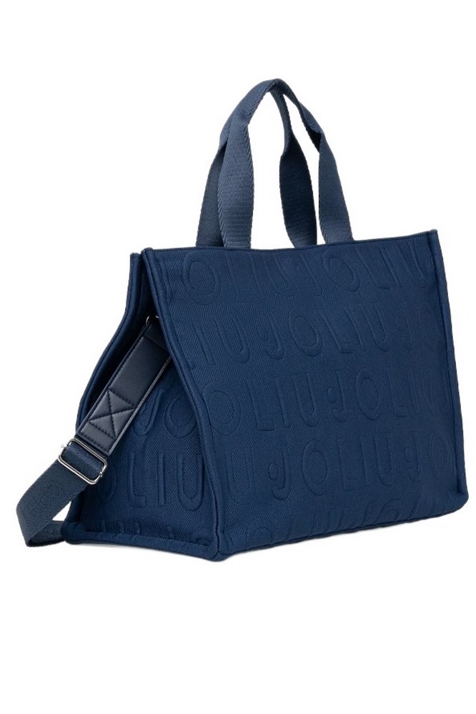 LIU JO SOFT MIN OF 2 L TOTE LOGO BUBBLE ΤΣΑΝΤΑ ΓΥΝΑΙΚΕΙΑ BLUE SKY