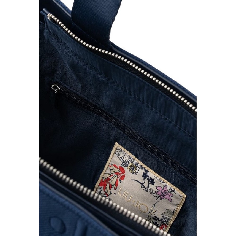 LIU JO SOFT MIN OF 2 L TOTE LOGO BUBBLE ΤΣΑΝΤΑ ΓΥΝΑΙΚΕΙΑ BLUE SKY