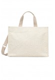 LIU JO SOFT MIN OF 2 L TOTE LOGO BUBBLE ΤΣΑΝΤΑ ΓΥΝΑΙΚΕΙΑ WHITE/CREAMY