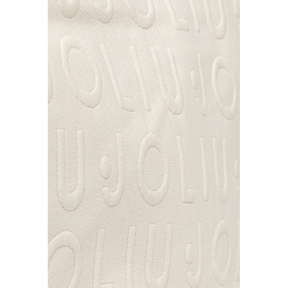 LIU JO SOFT MIN OF 2 L TOTE LOGO BUBBLE ΤΣΑΝΤΑ ΓΥΝΑΙΚΕΙΑ WHITE/CREAMY