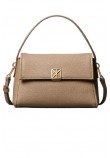 CALVIN KLEIN EMBLEM HW PEBBLE SHOULDER BAG 25 ΤΣΑΝΤΑ ΓΥΝΑΙΚΕΙΑ TAUPE