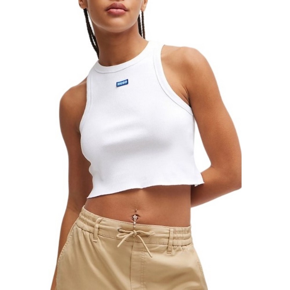 HUGO BOSS JERSEY TOP BABY TANK B ΤΟΠ ΜΠΛΟΥΖΑ ΓΥΝΑΙΚΕΙΑ WHITE