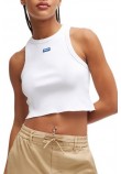HUGO BOSS JERSEY TOP BABY TANK B ΤΟΠ ΜΠΛΟΥΖΑ ΓΥΝΑΙΚΕΙΑ WHITE
