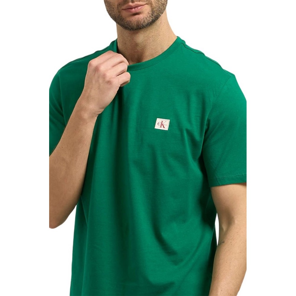 CALVIN KLEIN JEANS BADGE 30S JERSEY CLASSIC T-SHIRT ΜΠΛΟΥΖΑ ΑΝΔΡΙΚΗ GREEN