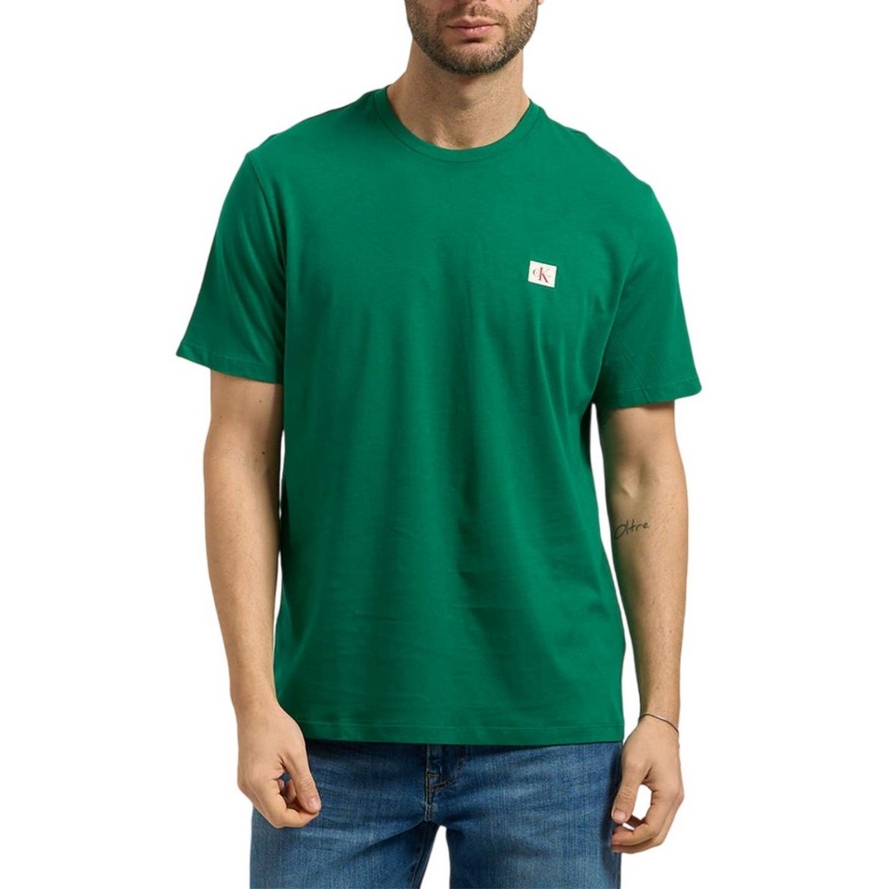 CALVIN KLEIN JEANS BADGE 30S JERSEY CLASSIC T-SHIRT ΜΠΛΟΥΖΑ ΑΝΔΡΙΚΗ GREEN