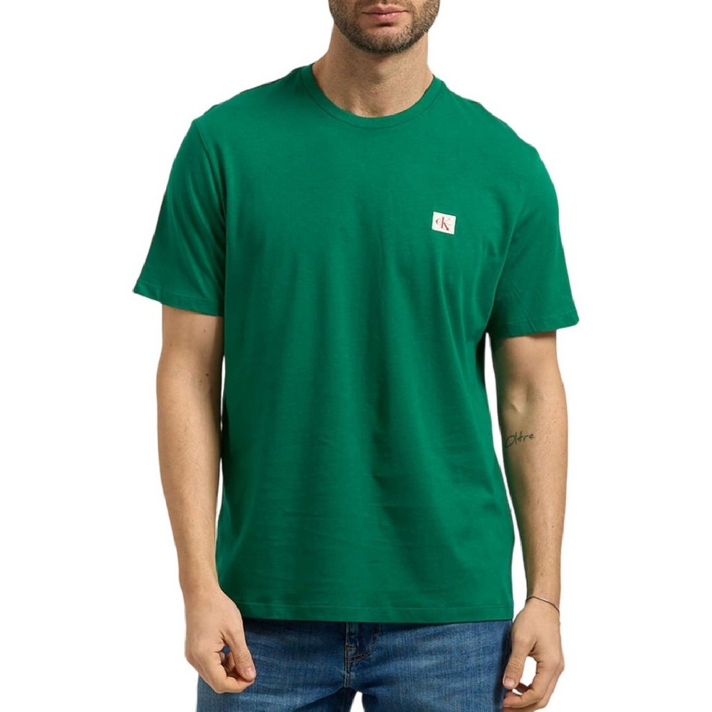 CALVIN KLEIN JEANS BADGE 30S JERSEY CLASSIC T-SHIRT ΜΠΛΟΥΖΑ ΑΝΔΡΙΚΗ GREEN