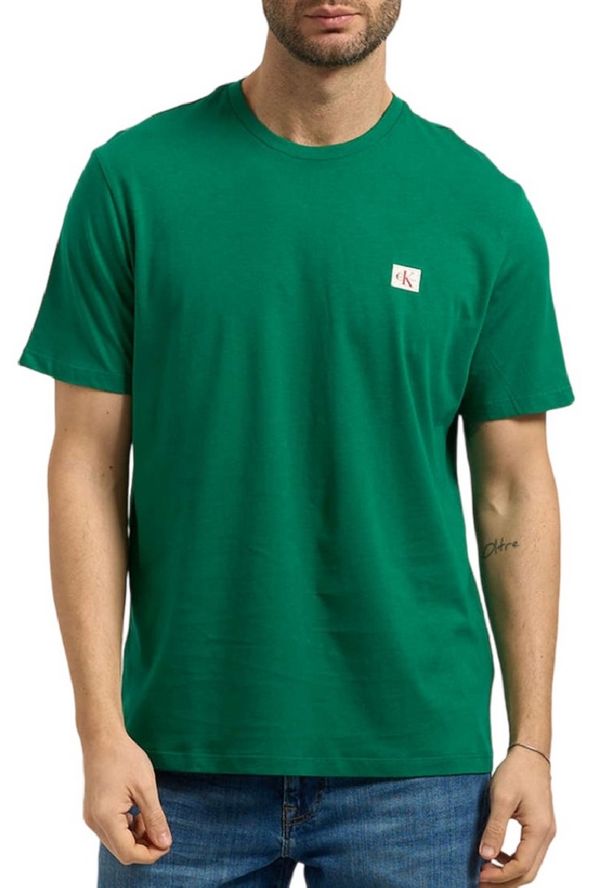 CALVIN KLEIN JEANS BADGE 30S JERSEY CLASSIC T-SHIRT ΜΠΛΟΥΖΑ ΑΝΔΡΙΚΗ GREEN