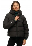 SUPERDRY D1 SDSW HOODED SPORTS PUFFER JACKET ΜΠΟΥΦΑΝ ΓΥΝΑΙΚΕΙΟ BLACK