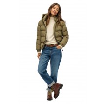 SUPERDRY D1 SDSW HOODED SPORTS PUFFER JACKET ΜΠΟΥΦΑΝ ΓΥΝΑΙΚΕΙΟ KHAKI